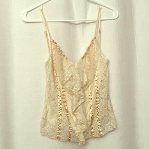 NWOT GUESS JEANS lacy girly tank top